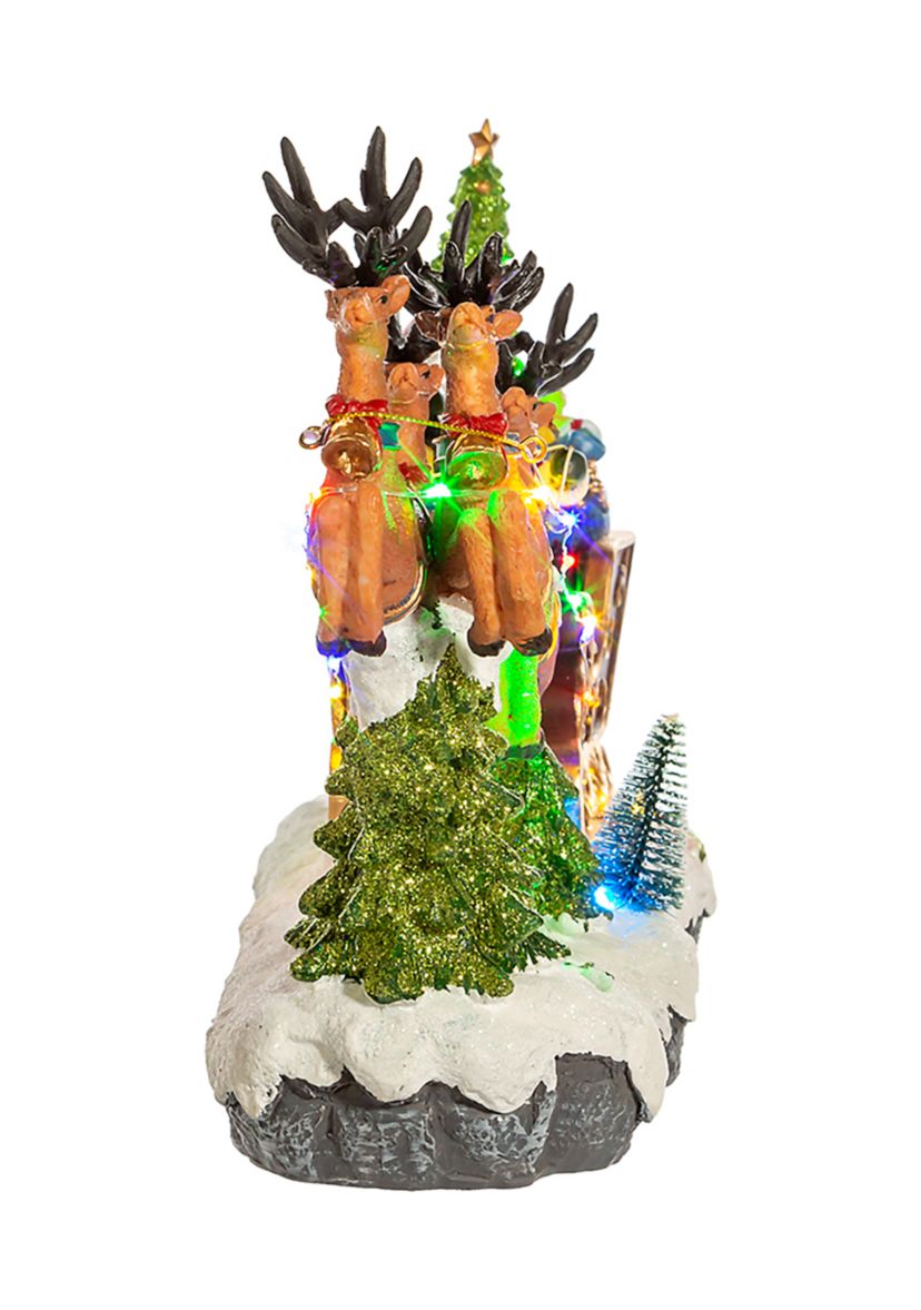 8.7-Inch Battery-Operated LED Musical Santa and Sleigh Table Piece