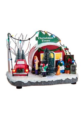 Kurt S. Adler 4.7-Inch Battery Operated Lighted "Christmas Trees" Village Shop