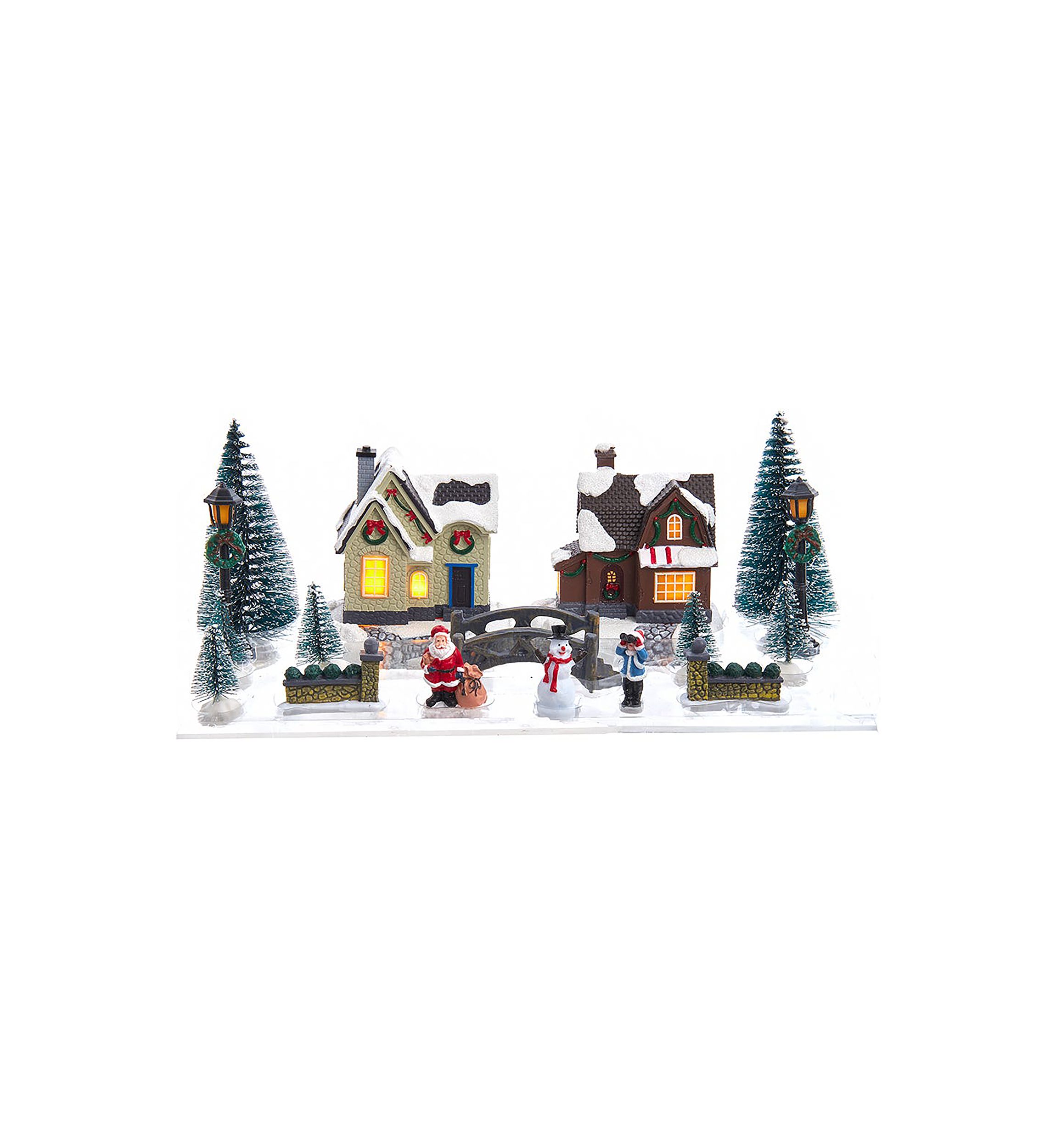 5-Inch Battery Operated Lit Christmas Village 17 Piece Set