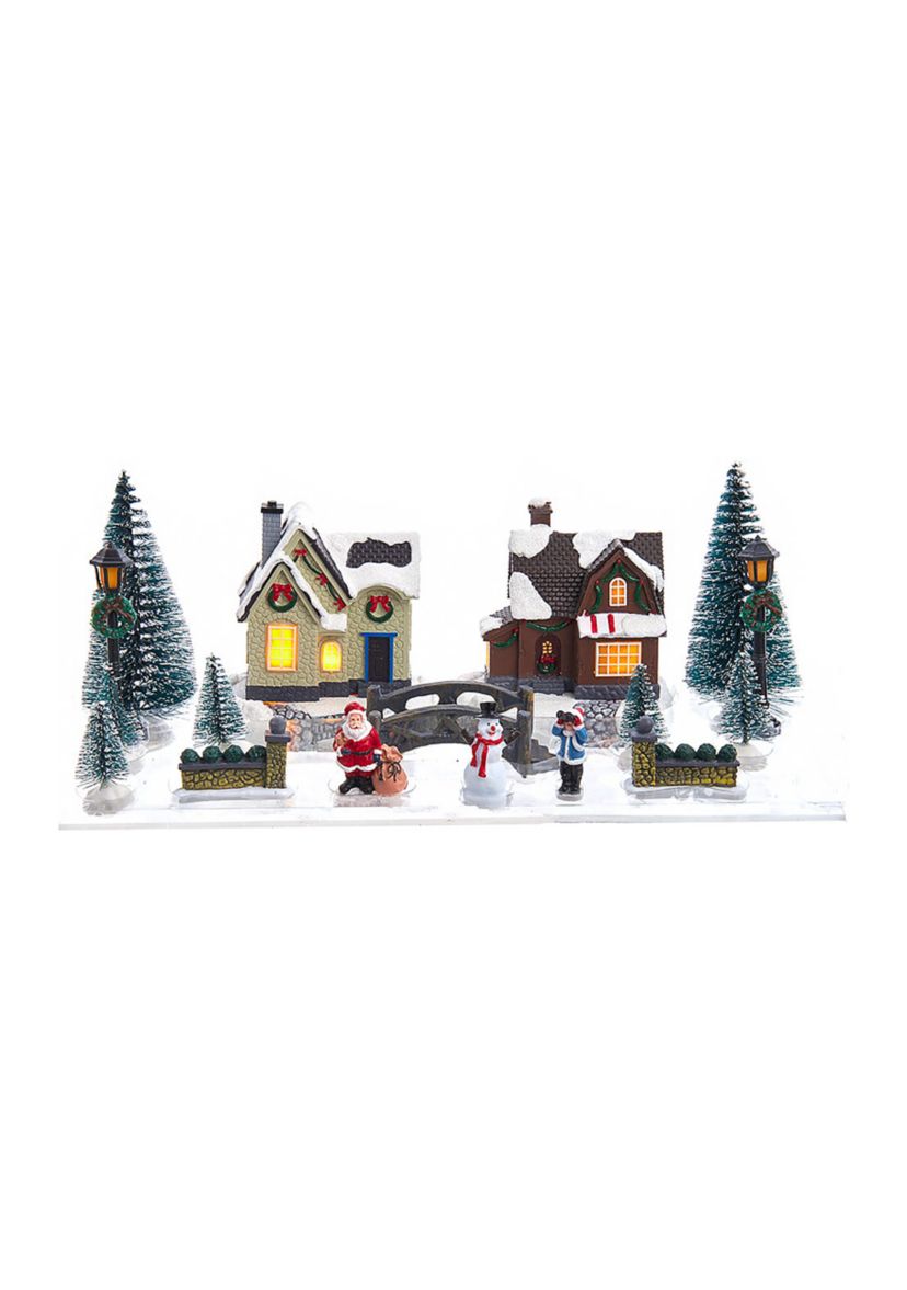 5-Inch Battery Operated Lit Christmas Village 17 Piece Set