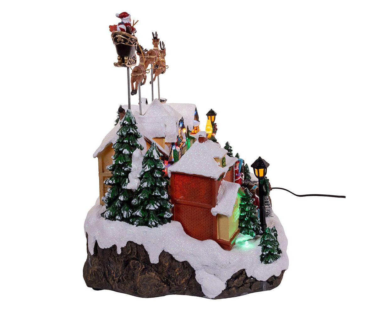 Kurt Adler 7.3-Inch Multicolored LED Lighted Musical Santa and Sleigh Table Piece