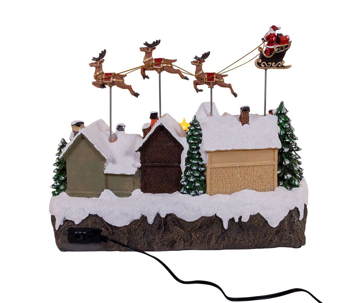 Kurt Adler 7.3-Inch Multicolored LED Lighted Musical Santa and Sleigh Table Piece