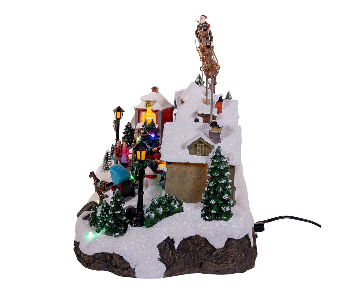 Kurt Adler 7.3-Inch Multicolored LED Lighted Musical Santa and Sleigh Table Piece