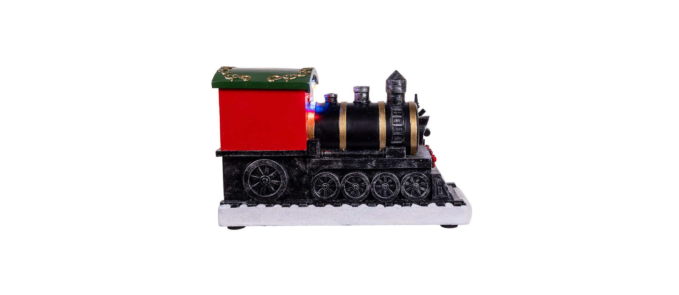 Kurt Adler 5.3-Inch Battery Operated Lighted Musical Santa Train Table Piece