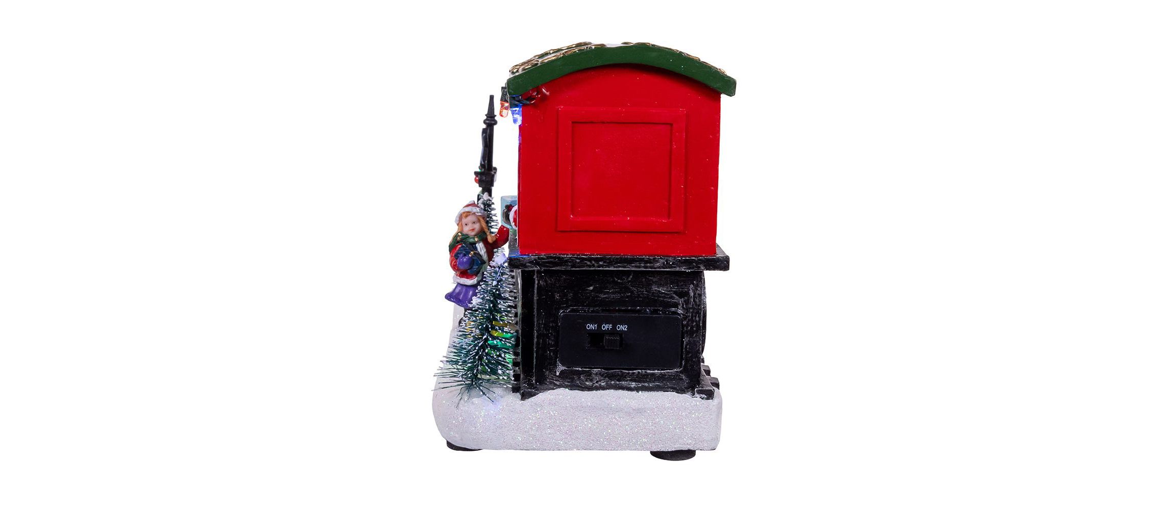 Kurt Adler 5.3-Inch Battery Operated Lighted Musical Santa Train Table Piece