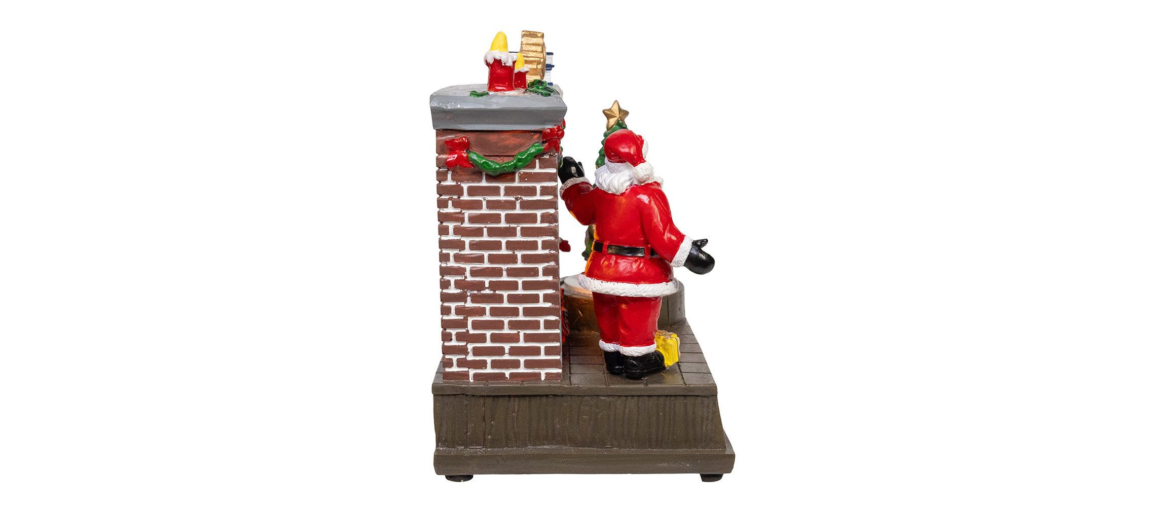 Battery Operated Animated Fireplace Scene with Santa and Tree