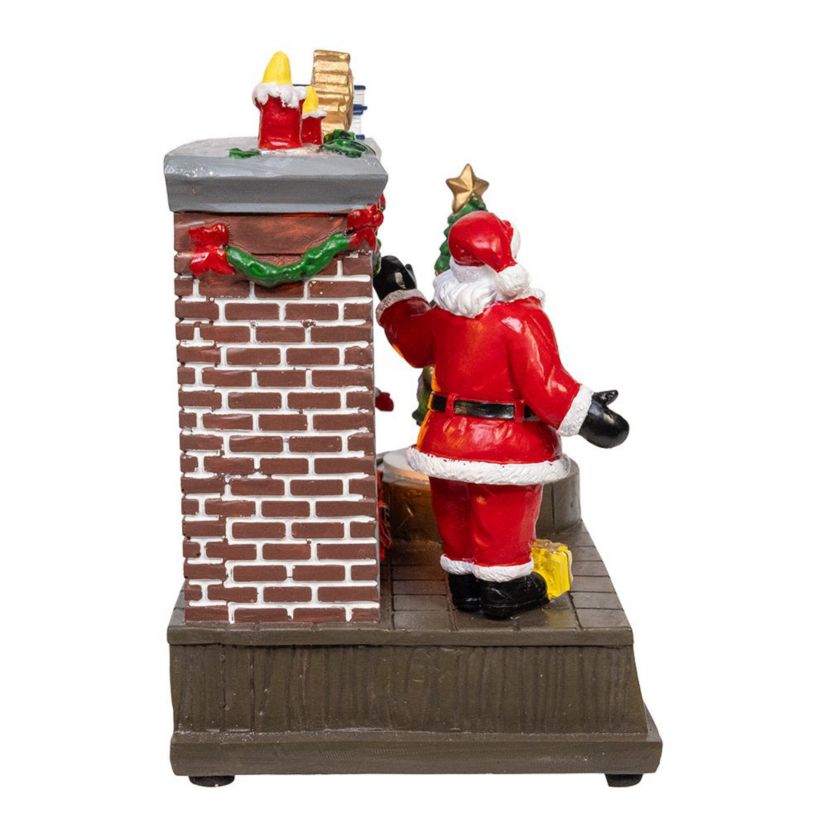 Battery Operated Animated Fireplace Scene with Santa and Tree