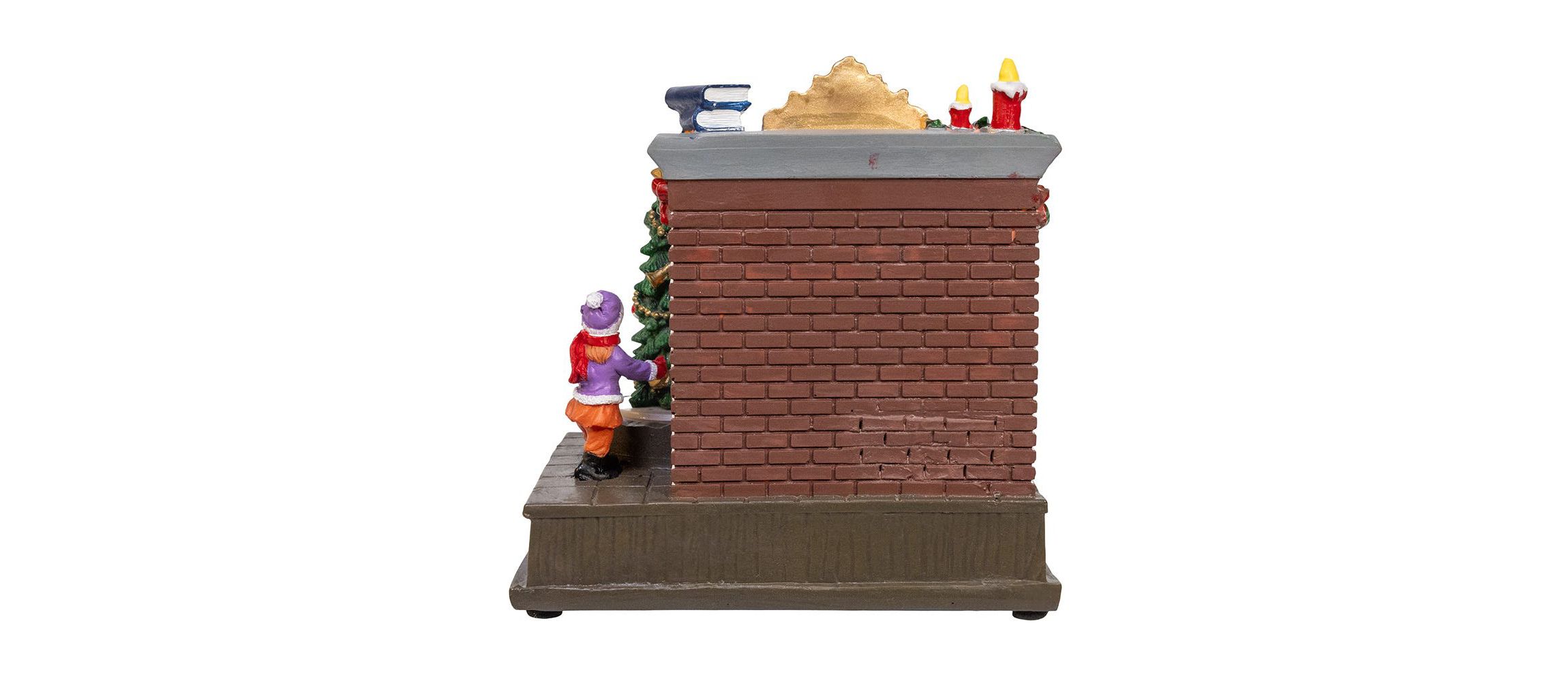 Battery Operated Animated Fireplace Scene with Santa and Tree