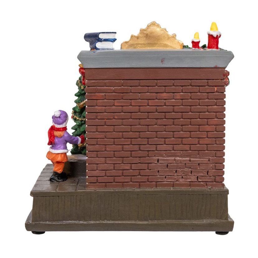 Battery Operated Animated Fireplace Scene with Santa and Tree