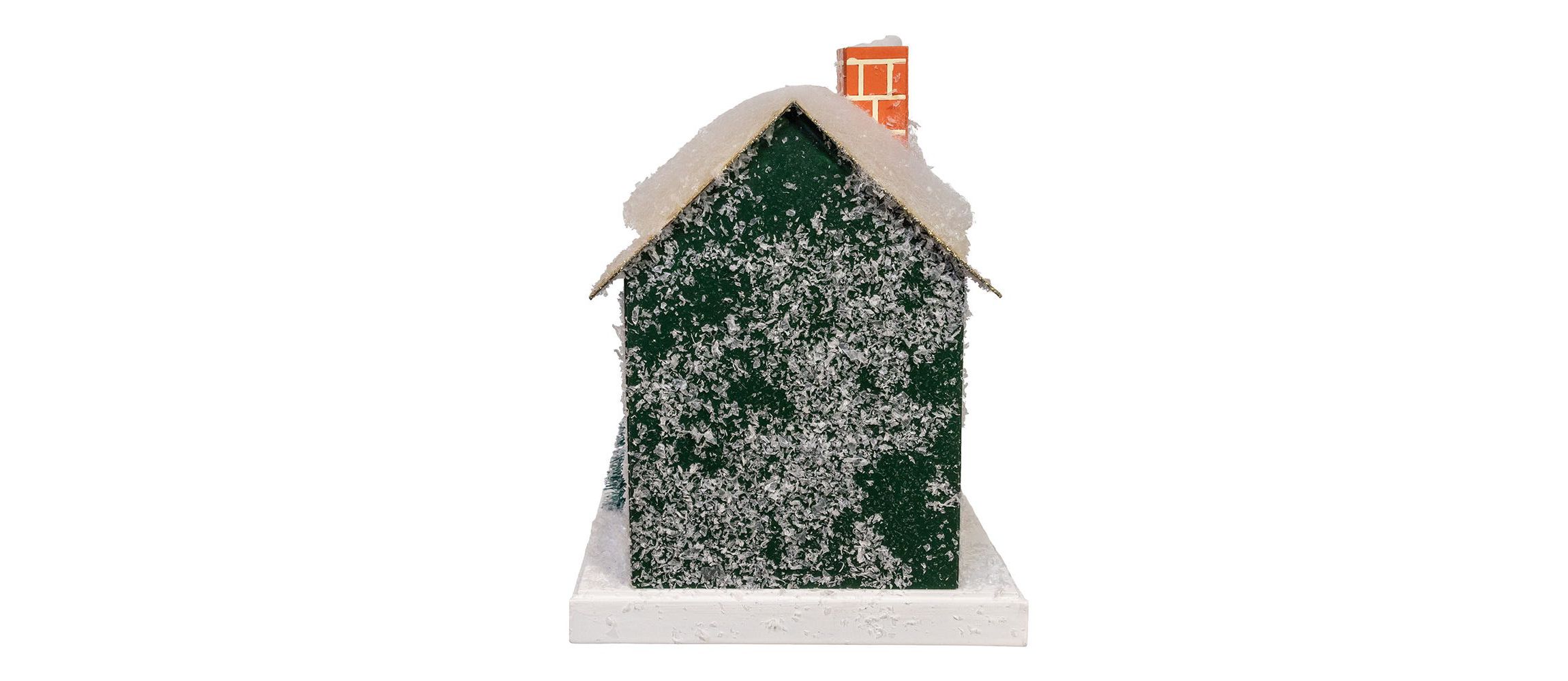 7.5-Inch Battery Operated LED Lighted Green Paper House Table Piece