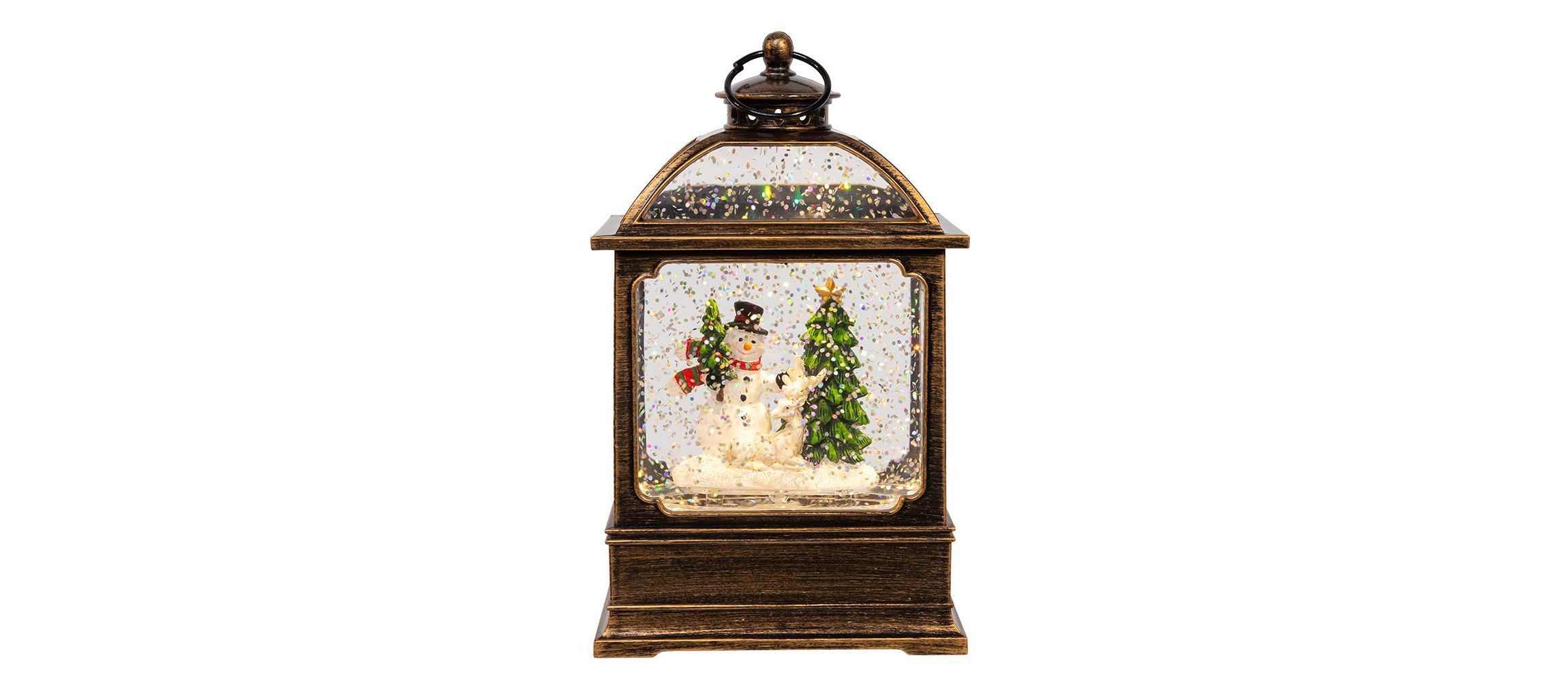 6.54-Inch Battery Operated LED Snowman Water Lantern