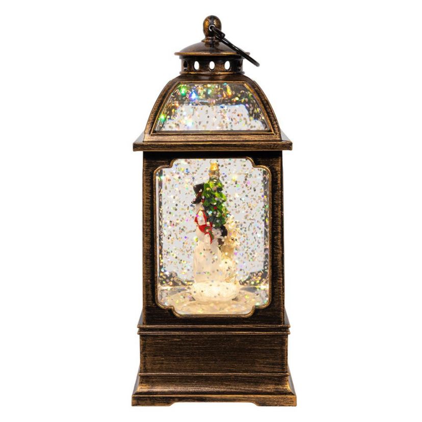 6.54-Inch Battery Operated LED Snowman Water Lantern