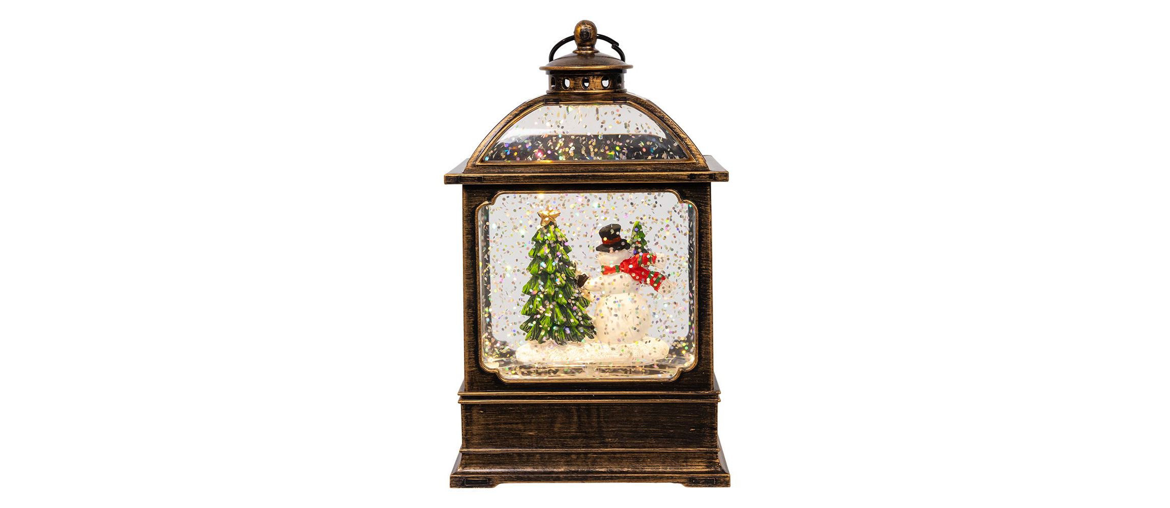 6.54-Inch Battery Operated LED Snowman Water Lantern