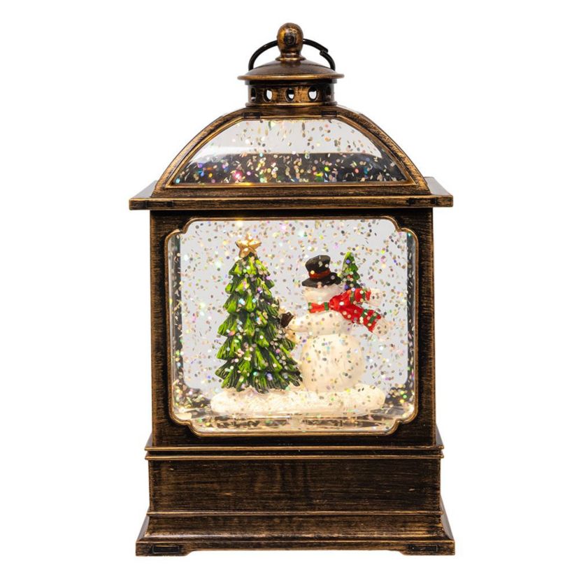 6.54-Inch Battery Operated LED Snowman Water Lantern