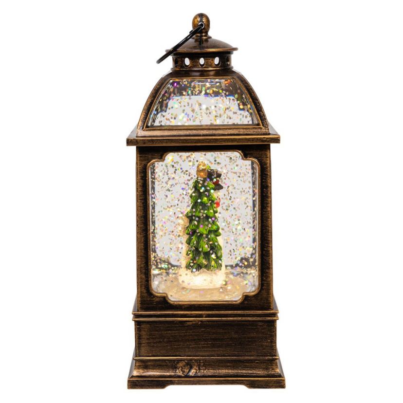 6.54-Inch Battery Operated LED Snowman Water Lantern