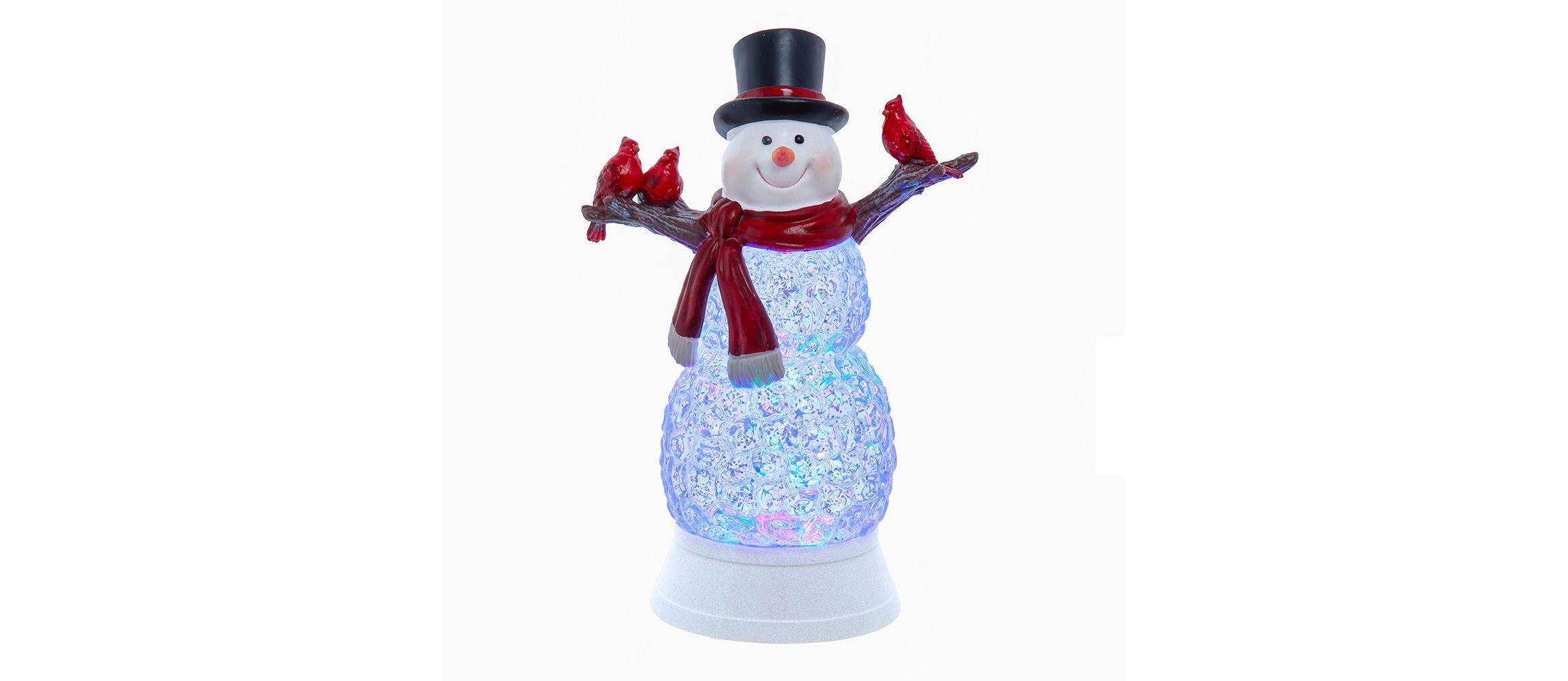 11.42-Inch Battery Operated LED Swirl Glitter Snowman