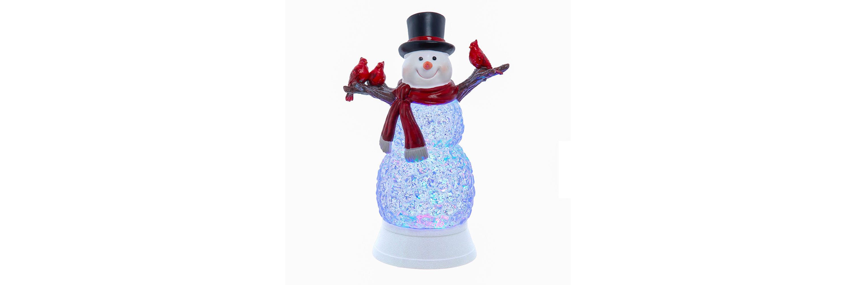 11.42-Inch Battery Operated LED Swirl Glitter Snowman