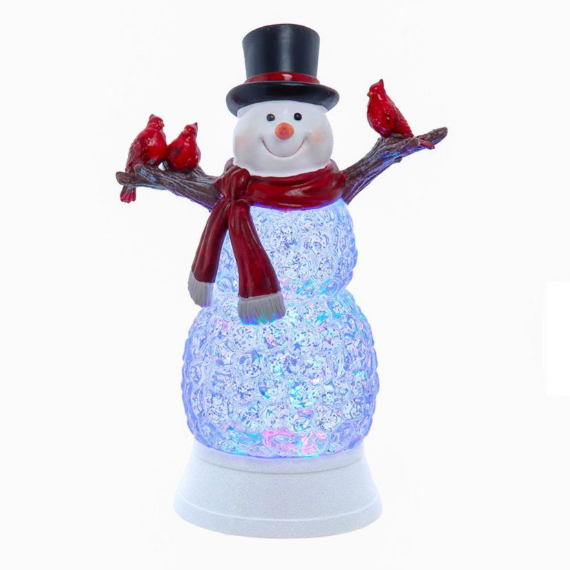 11.42-Inch Battery Operated LED Swirl Glitter Snowman