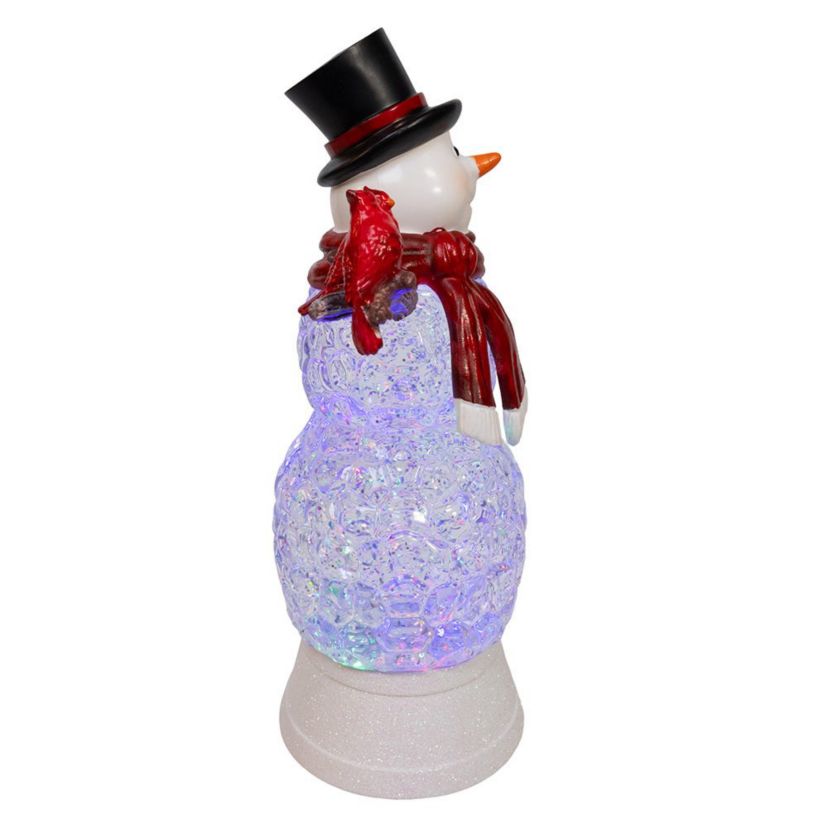 11.42-Inch Battery Operated LED Swirl Glitter Snowman