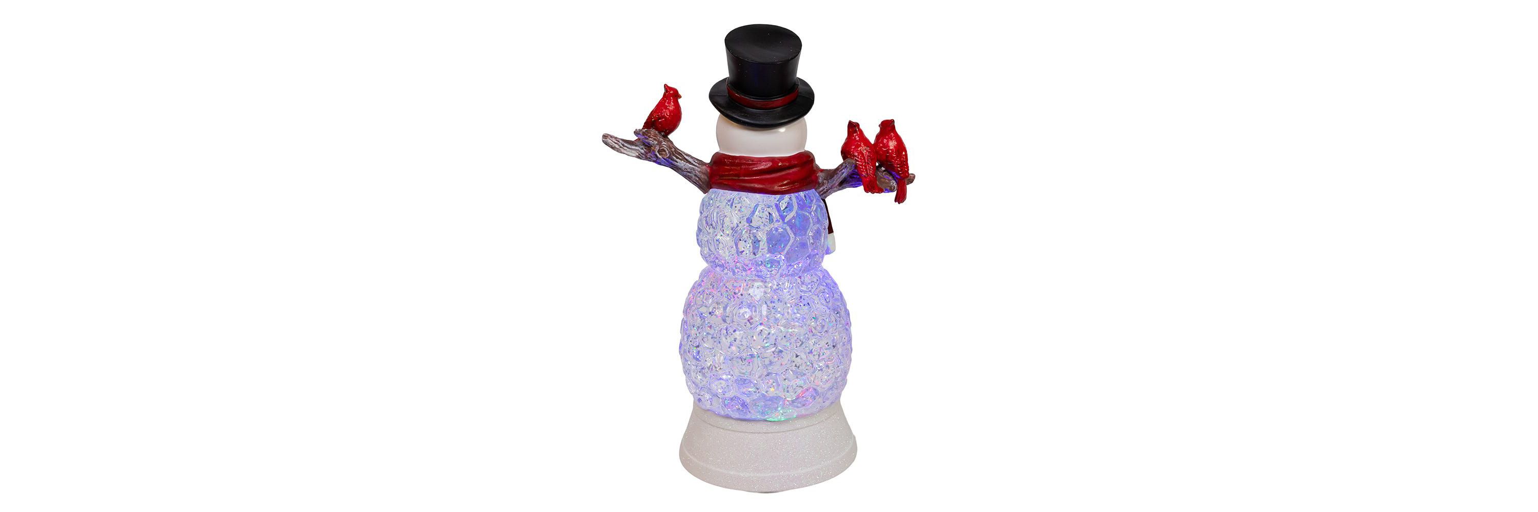 11.42-Inch Battery Operated LED Swirl Glitter Snowman