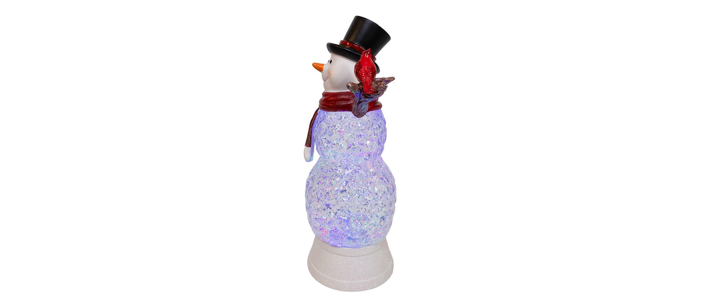 11.42-Inch Battery Operated LED Swirl Glitter Snowman