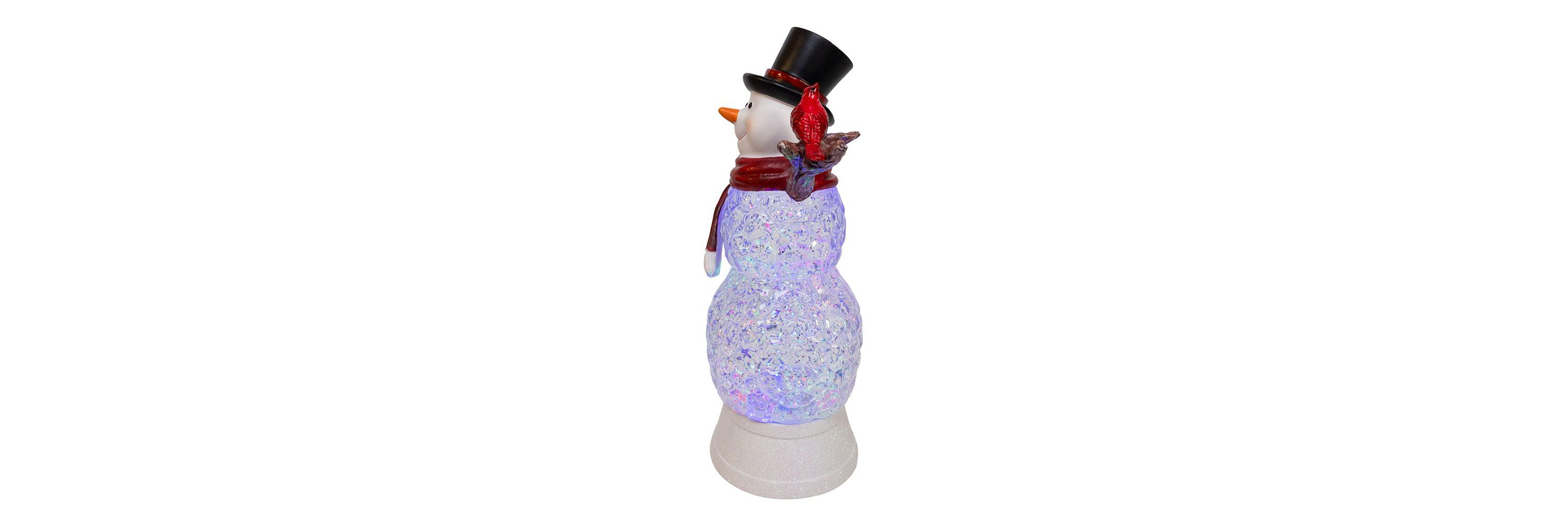 11.42-Inch Battery Operated LED Swirl Glitter Snowman