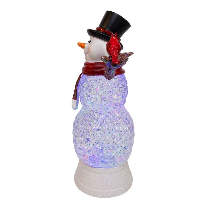 11.42-Inch Battery Operated LED Swirl Glitter Snowman