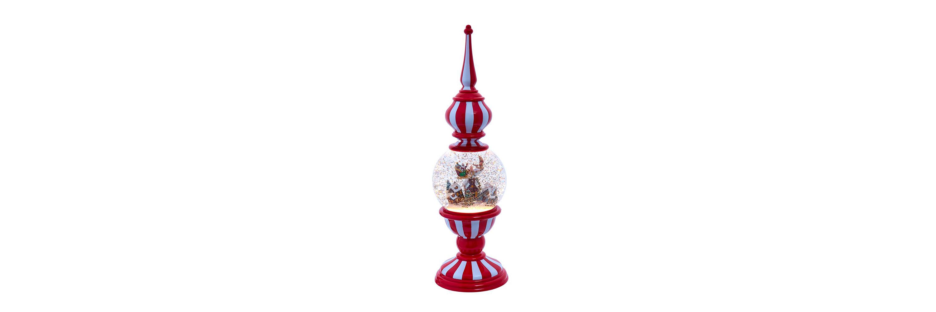 16-Inch Battery Operated Lighted Tower with Santa Scene Village