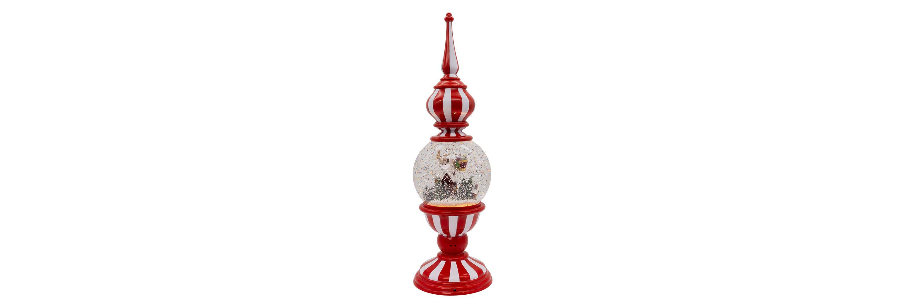 16-Inch Battery Operated Lighted Tower with Santa Scene Village