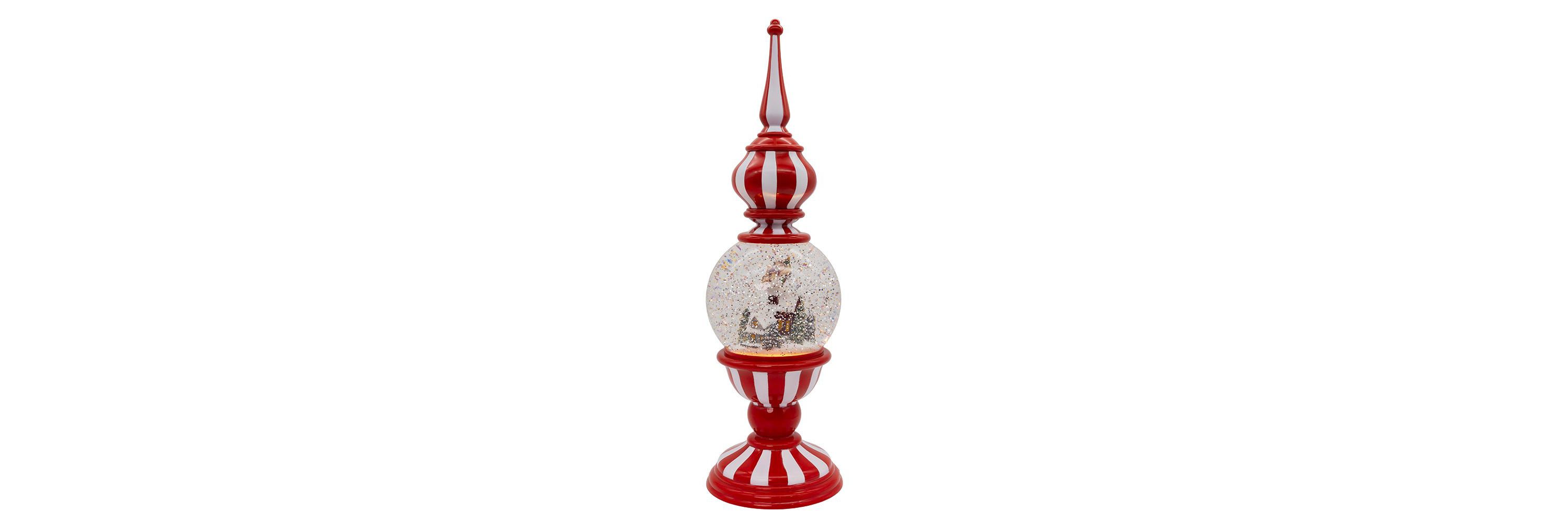 16-Inch Battery Operated Lighted Tower with Santa Scene Village