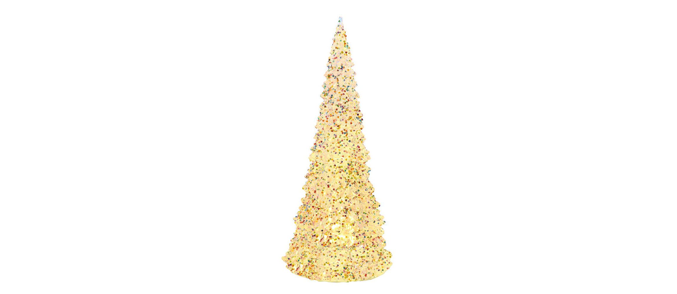 15.5-Inch Battery Operated LED Silver Iridescent Tabletop Christmas Tree