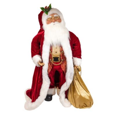 Kurt S. Adler Kurt Adler 40-Inch Jacqueline Kent Traditional Santa With Bag, Red
