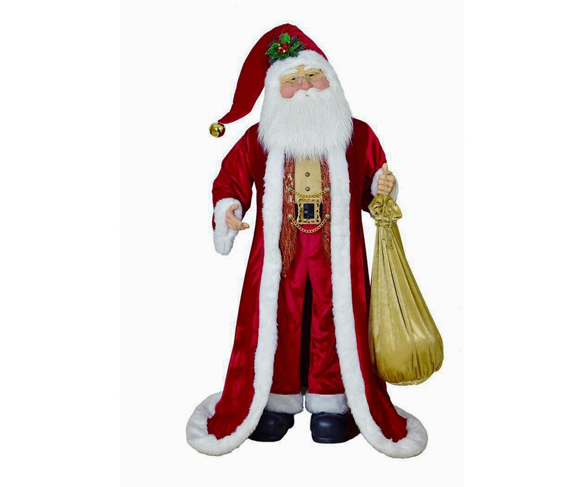 Kurt Adler 6-Foot Jacqueline Kent Red and Gold Traditional Santa