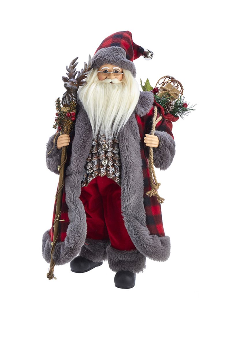 18 Inch Kringle Klaus Red and Gray Santa 