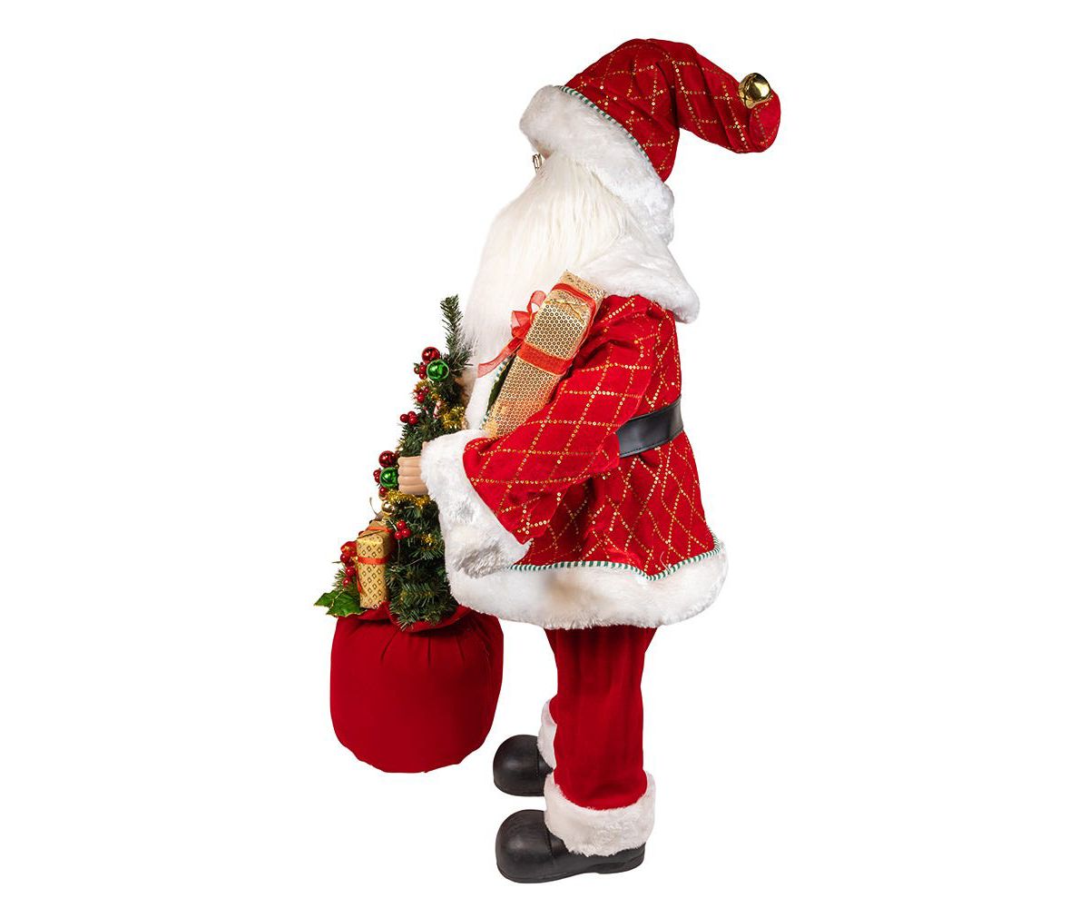 Kurt Adler 36-Inch Kringles Battery-Operated Santa With Bag and Tree