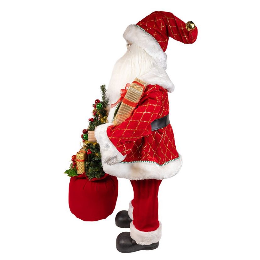 Kurt Adler 36-Inch Kringles Battery-Operated Santa With Bag and Tree