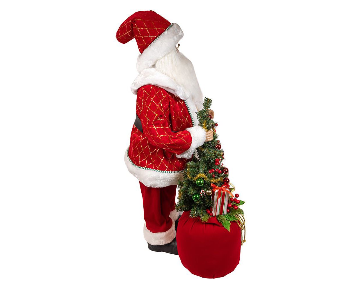 Kurt Adler 36-Inch Kringles Battery-Operated Santa With Bag and Tree