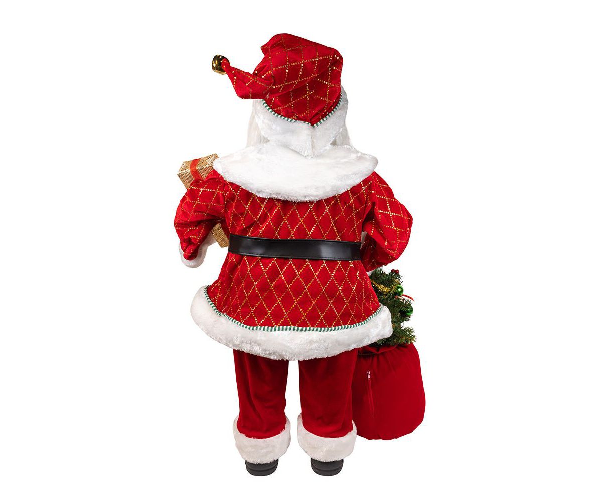 Kurt Adler 36-Inch Kringles Battery-Operated Santa With Bag and Tree