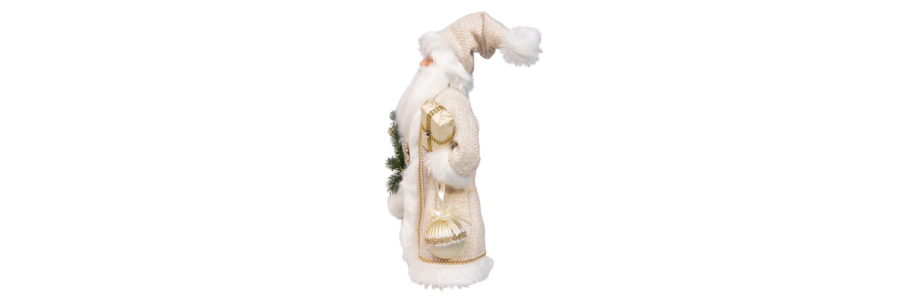 18-Inch  Kringles Cream Santa with Gift and Wreath