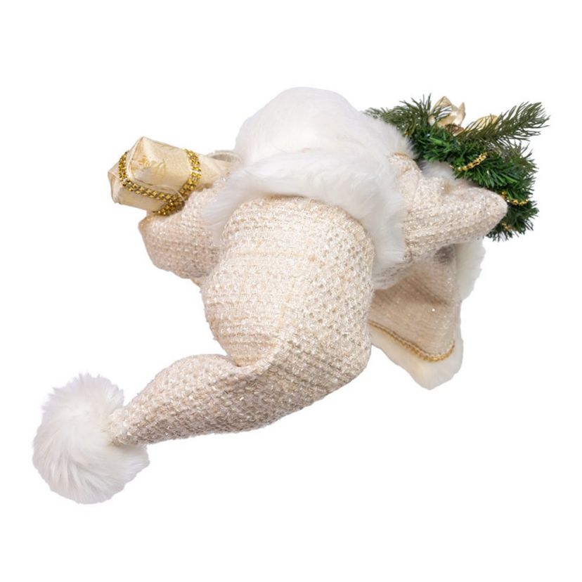 18-Inch  Kringles Cream Santa with Gift and Wreath