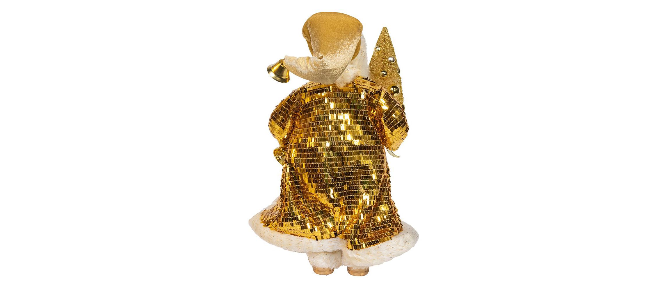 18-Inch KSA Kringle Standing Gold Santa with Tree