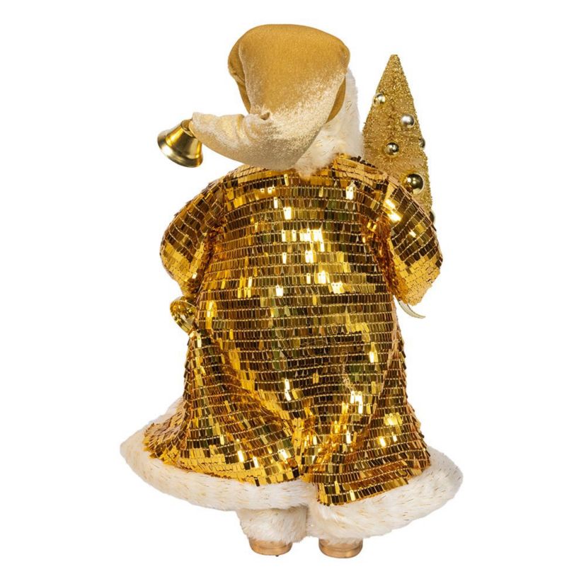 18-Inch KSA Kringle Standing Gold Santa with Tree