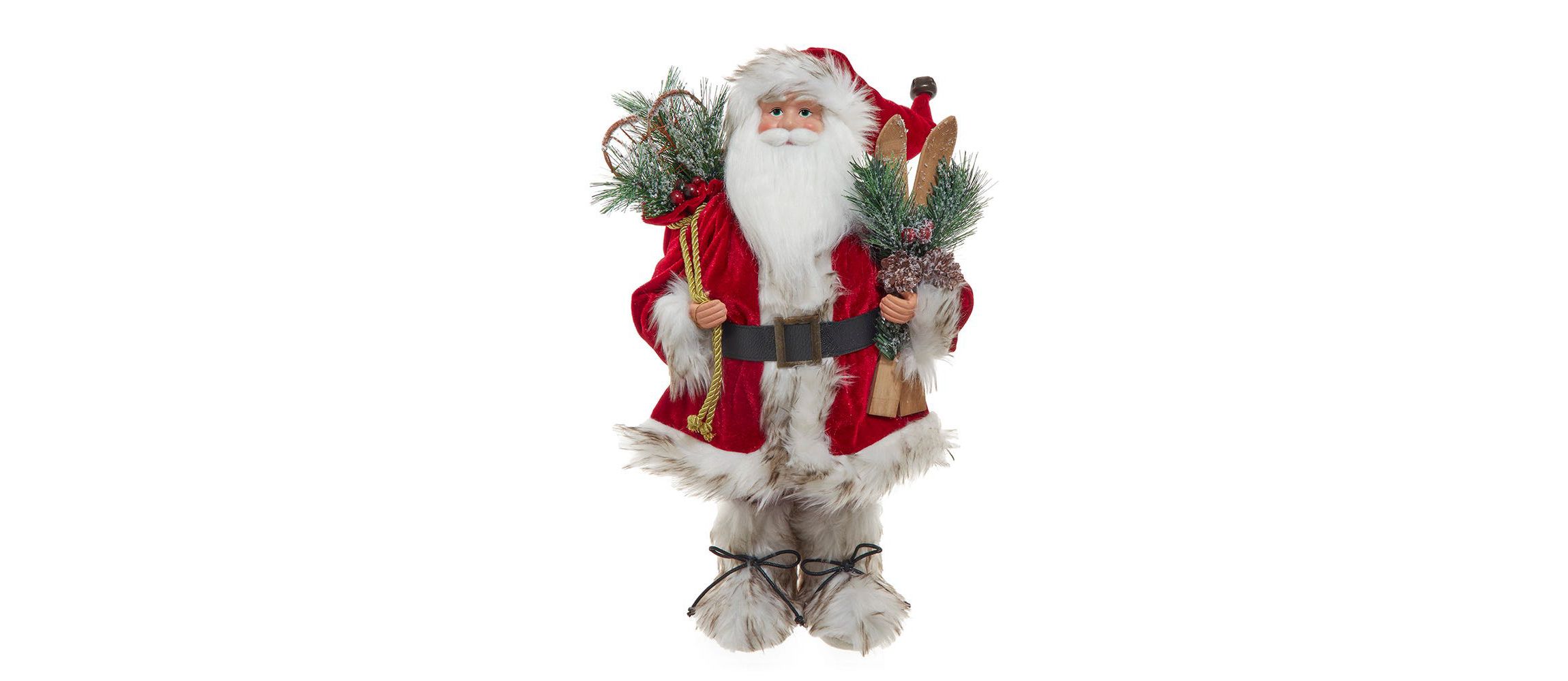 18-Inch KSA Kringles Rustic Santa with Skis