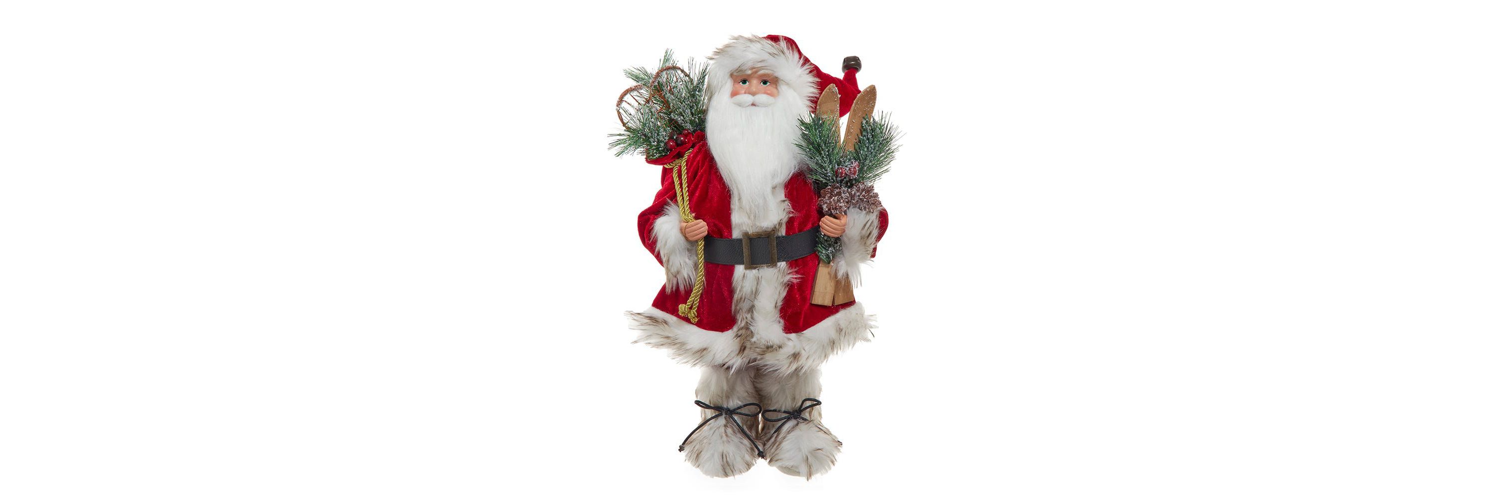 18-Inch KSA Kringles Rustic Santa with Skis