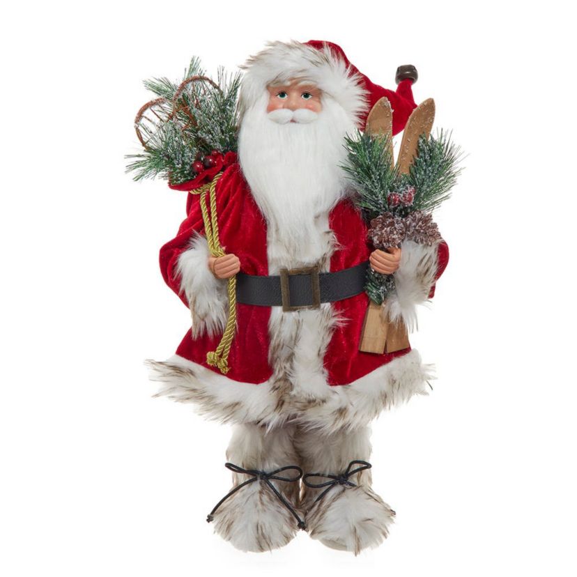 18-Inch KSA Kringles Rustic Santa with Skis