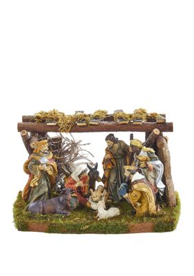 Kurt S. Adler Nativity Set with 9 Figures and Stable