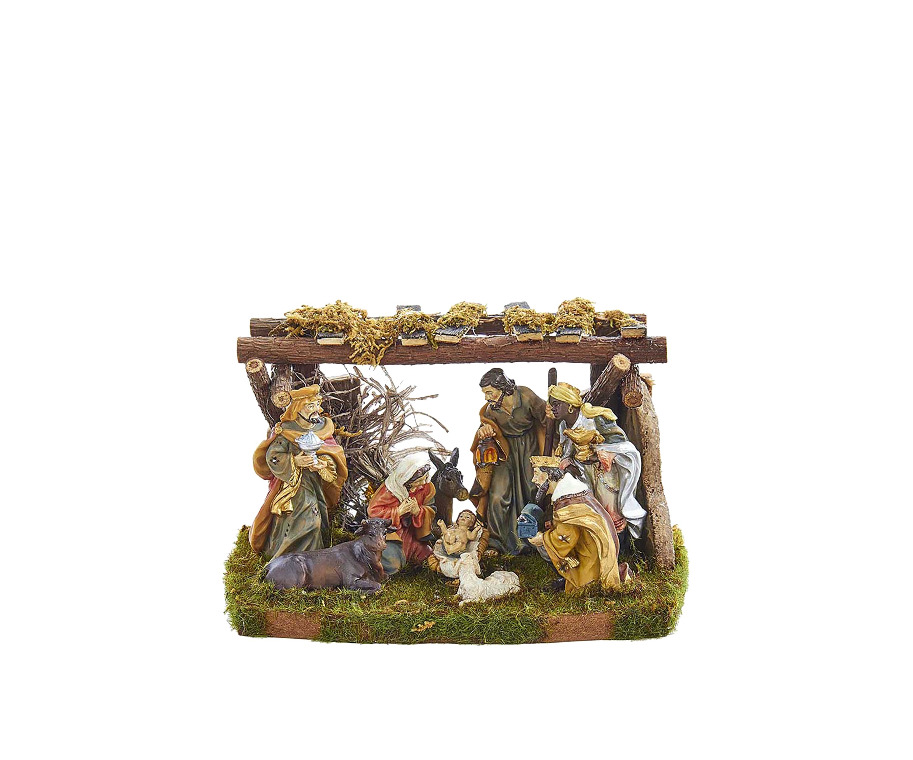 Nativity Set with 9 Figures and Stable