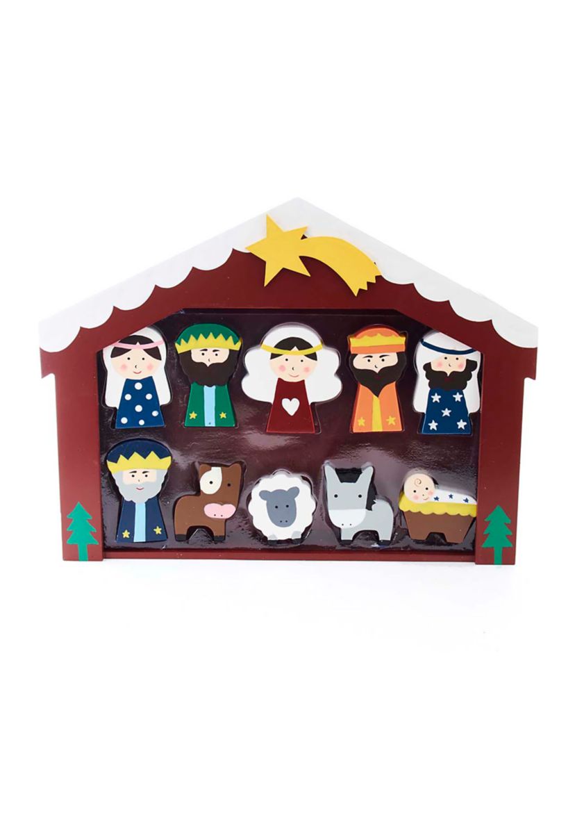 Wooden Childrens Nativity Set