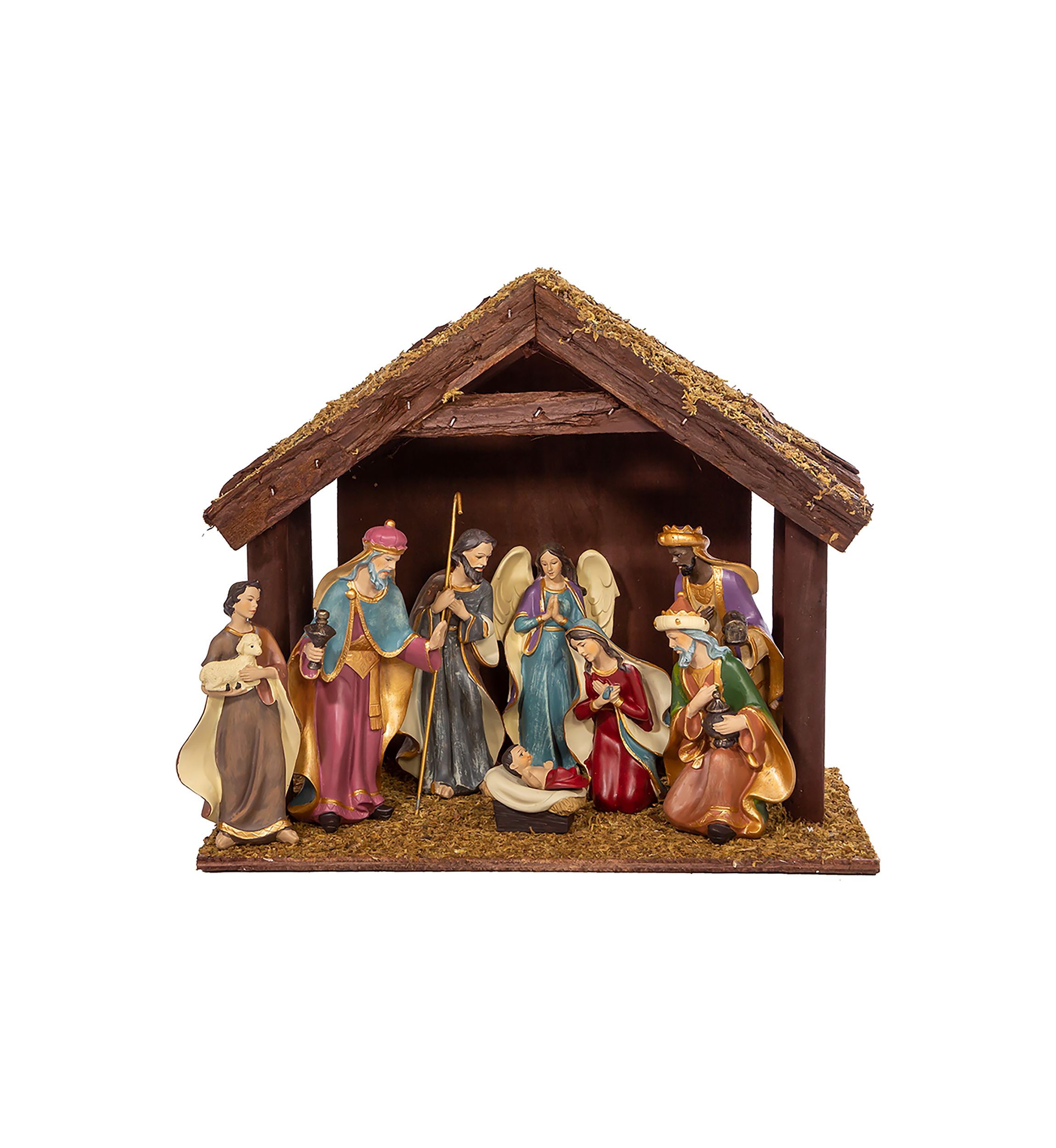 6.25-Inch Nativity Set with 11-Inch Stable, 8 Piece Set