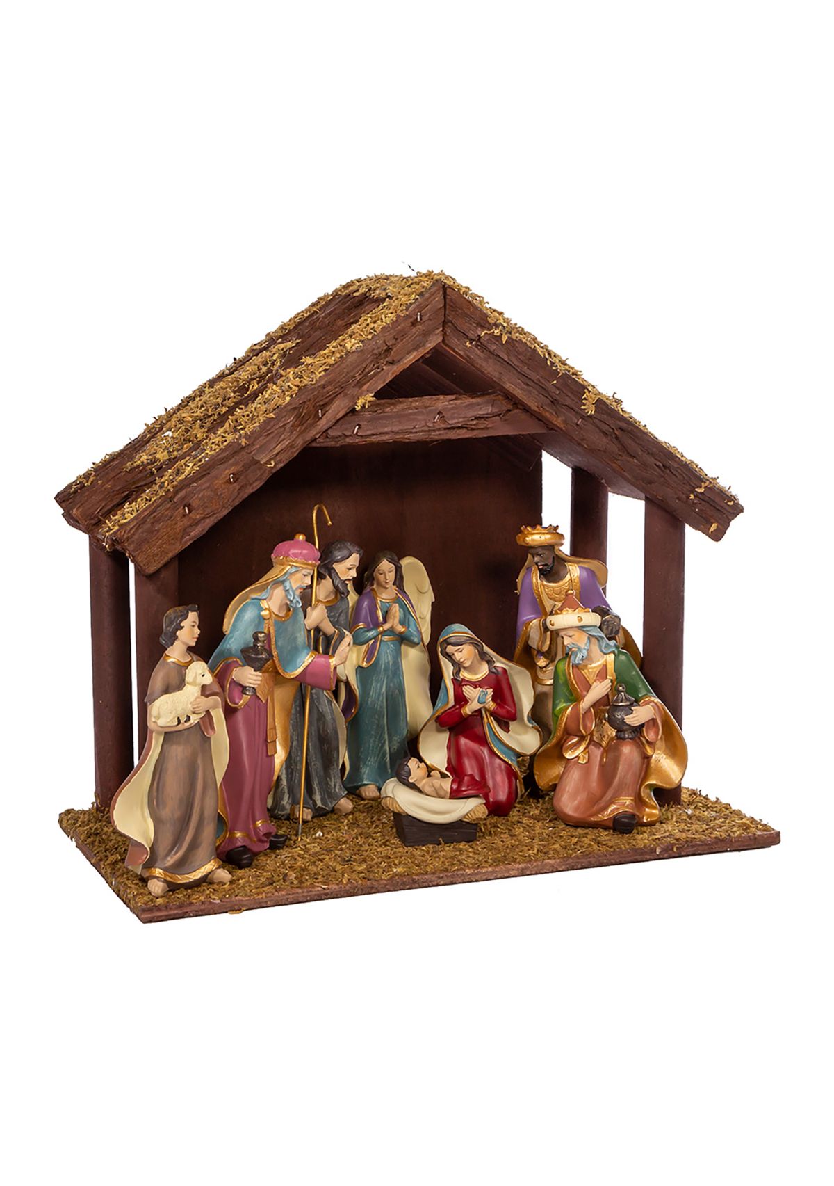 6.25-Inch Nativity Set with 11-Inch Stable, 8 Piece Set